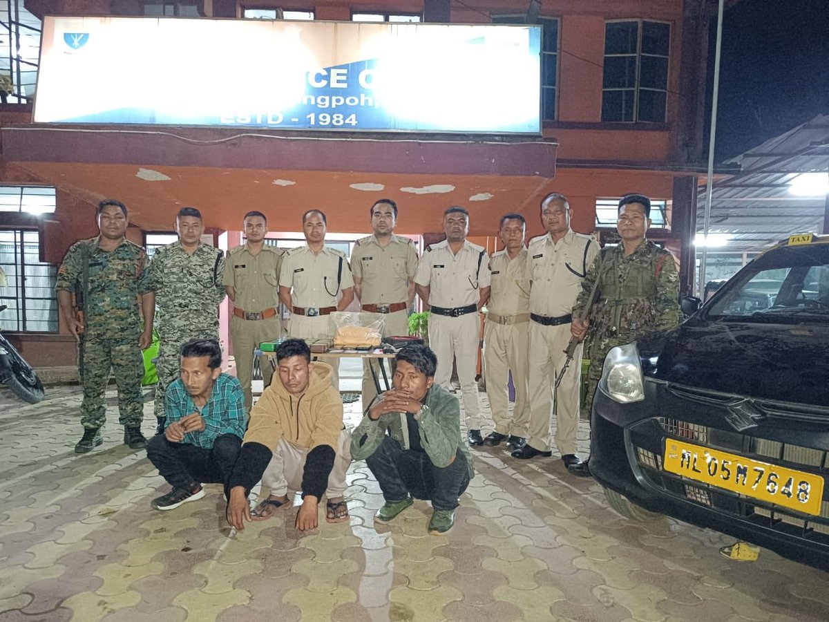 lrbishnoiips's tweet photo. Another day,another success! In early mrng ops alert @RibhoiPolice laid in wait on receiving a tip off nabbed 3 accd,seized Heroin worth ₹70Lakh,1 Alto car,₹4K cash,3phns&amp;3 fake i/cards.Good work team.Citizens to join our #WarOnDrugs to save #MagnificentMeghalaya
@SangmaConrad https://t.co/p4J6alb5Xv