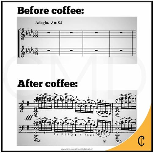 interludeHK's tweet image. Here's your coffee, musicians! ☕️
#musicjoke #classicalmusicjoke #musicianjoke 

Visit interlude.hk for more classical music jokes!
Credit: Classical Music Daily on Facebook