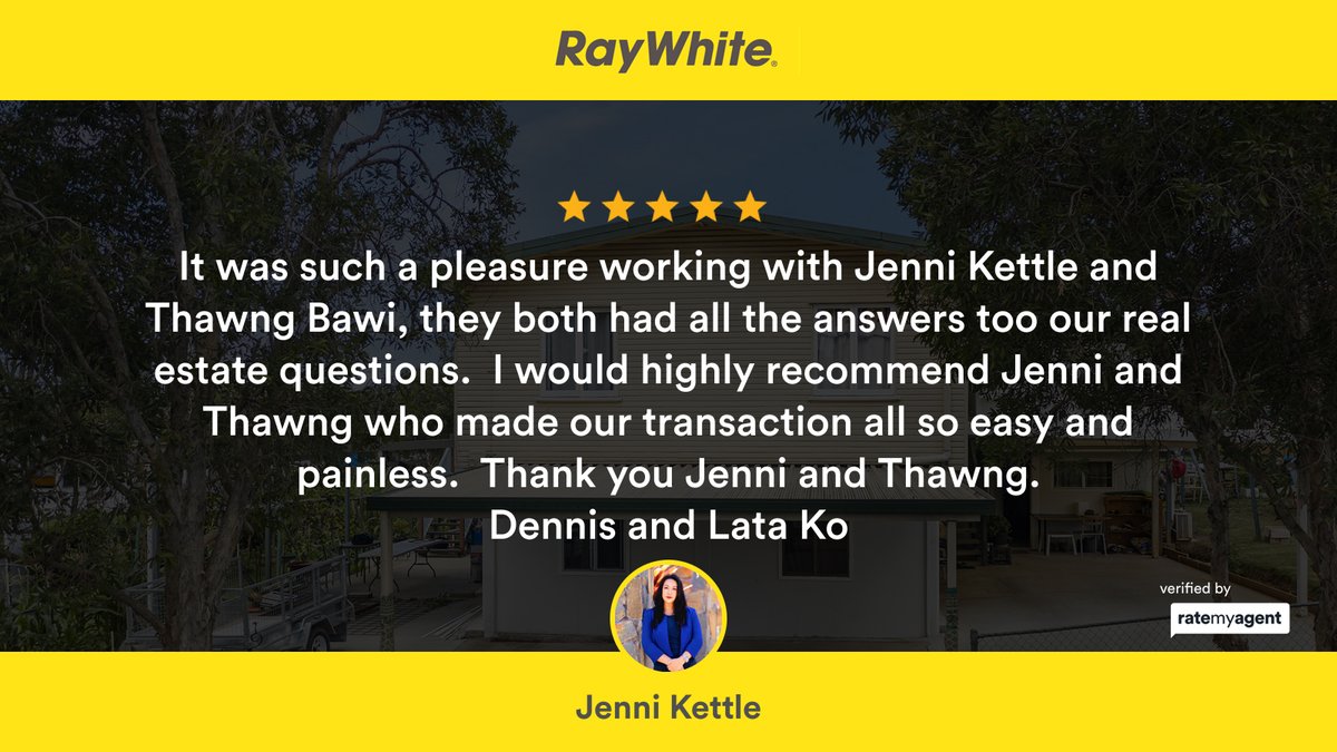 Jenni_ket's tweet photo. My latest RateMyAgent review in Logan Central.

https://t.co/UQa04NWmGM

...
#ratemyagent #realestate #Ray_White_Logan_City https://t.co/Qjk44fs4Dh