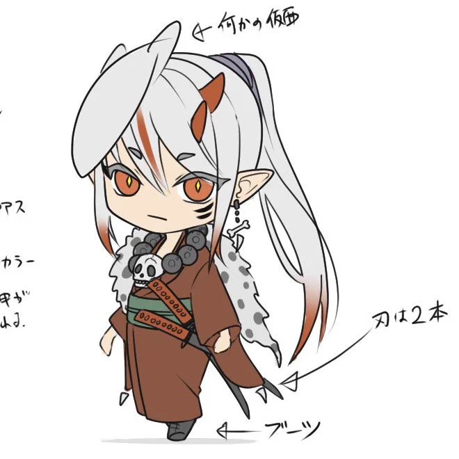 次のパーツ分けイラストは、このキャラデザベースで作成…いたしますぞ…!!キャラデザもっと深堀します。 