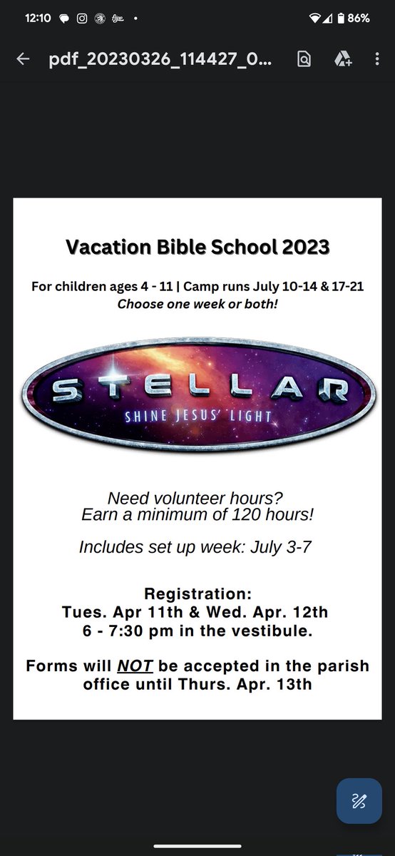 VBS FORMS are now online! Camp runs July 10-14 &amp; 17-21. VBS is our summer day camp geared toward children ages 4-11. <a href="/STLOUISdpcdsb/">St. Louis DPCDSB</a> <a href="/StLukeDPCDSB/">StLukeDPCDSB</a> <a href="/stchris_dpcdsb/">StChris_DPCDSB</a> <a href="/StHelenDPCDSB/">St. Helen DPCDSB</a>