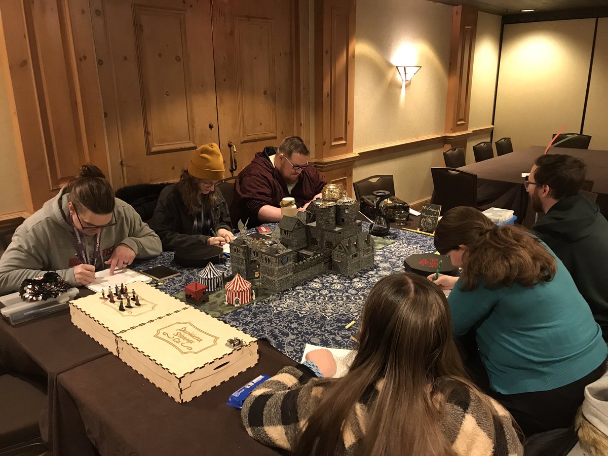 PadmesLover's tweet photo. #TriWizardCup @garycon
Sunday morning B4 heading home
Great time GMing at #GaryCon
#HarryPotter #WizardingWorld #GobletOfFire #Hogwarts #Durmstrang #dnd #DungeonAndDragons
@dwarvenforge #dwarvenforge
#gcxv #ttrpg #garygygax #heartofttrpgs #lakegeneva #grandgenevaresort https://t.co/KRKzEMyG3U