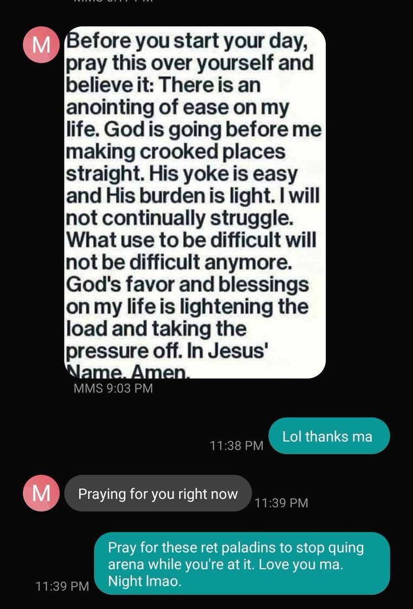 Never_Salty's tweet photo. 10.0.7 has been rough. I even got my momma out here praying for me trying to survive these ret pallies.
#wow #meme #lol #joke #ret #retribution #retpally #worldofwarcraft #dragonflight #patch #rework #retributionpaladin #OP #broken #warcraft #pally #helpme https://t.co/0oZAiP7GsB