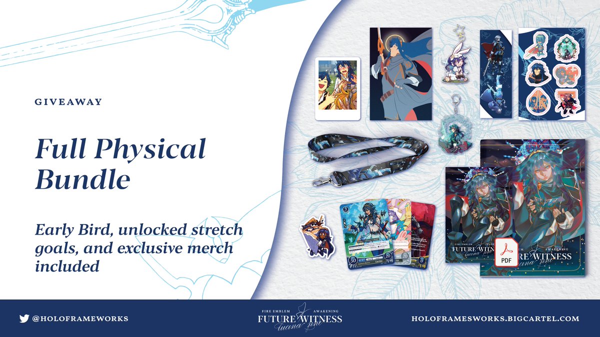 holoframeworks's tweet photo. 🎁 GIVEAWAY - FULL PHYSICAL BUNDLE 🎁

Our last giveaway is a full physical bundle! Full bundle, early bird, stretch goals, and exclusive merch included!

To enter: 
RT + Like this tweet
RT our preorder post
Tag a friend who loves Luci or comment your favorite Lucina alt! https://t.co/2b0a20QXc2