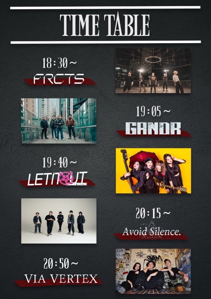 Roots_Of_Grief's tweet photo. 2023.4.7(金)
SHIBUYA CYCLONE
Via Vertex x CYCLONE pre.
THE COLLISION
#GANDR / #ViaVertex / #AvoidSilence. / #LETITOUTlelia
#FRCTS
OPEN 18:00 | START 18:30
ADV ¥2500 | DOOR ¥2800 (+1D)
#渋谷サイクロン
#SHIBUYACYCLONE
#GANDR
#GANDRBAND
#GANDRJAPAN
#METAL
#メタル
#antijpop https://t.co/vTimtHCOcm