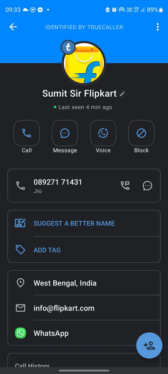 drrajumd's tweet photo. @flipkartsupport I got a call from this number to pay courier charges for replacement.  He identified himself as a flipkart person and to resolve my problem. Is he genuine? https://t.co/e69o60TbA1