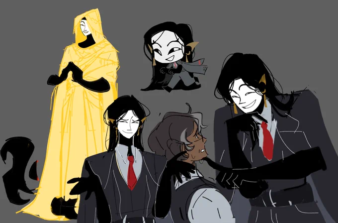 i finally finished the king in yellow and now i can make him into a limbus oc (smiles) this is hastur and hes a certified eldritch goober... 