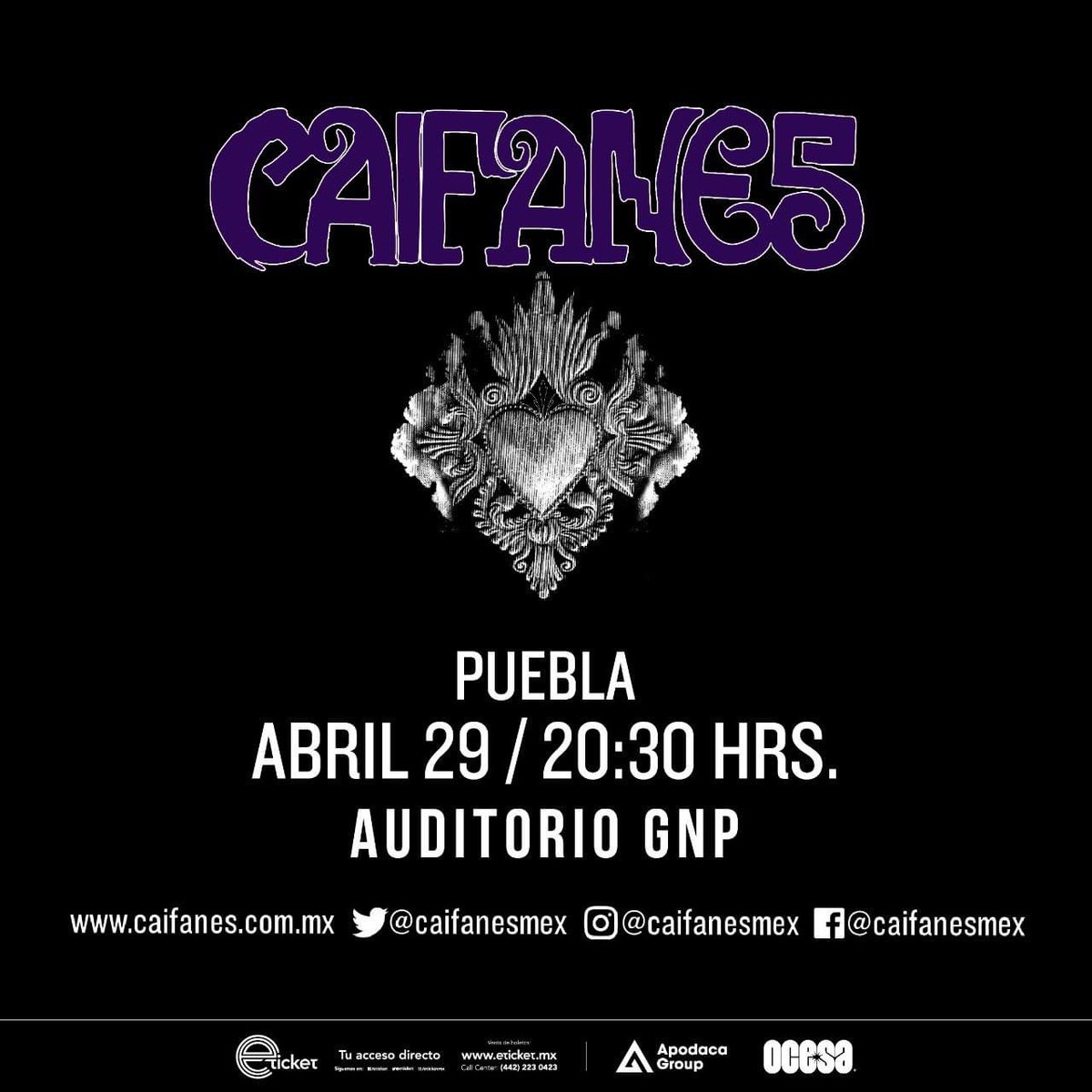 Espectro_tw's tweet photo. Los dioses ocultos @caifanesmex se presentan este próximo 29 de abril en @auditoriognpseguros 🔥

¡Boletos ya a la venta! 😎 https://t.co/fDaS2rjJZQ
