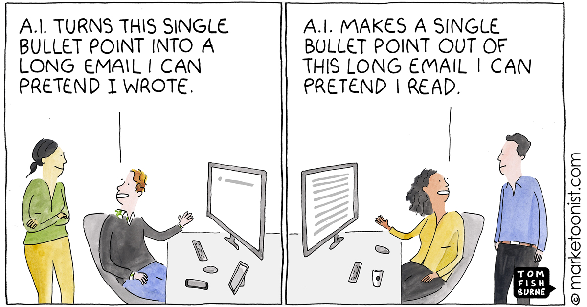 Tom fishburne on twitter ai written ai read new cartoon and post