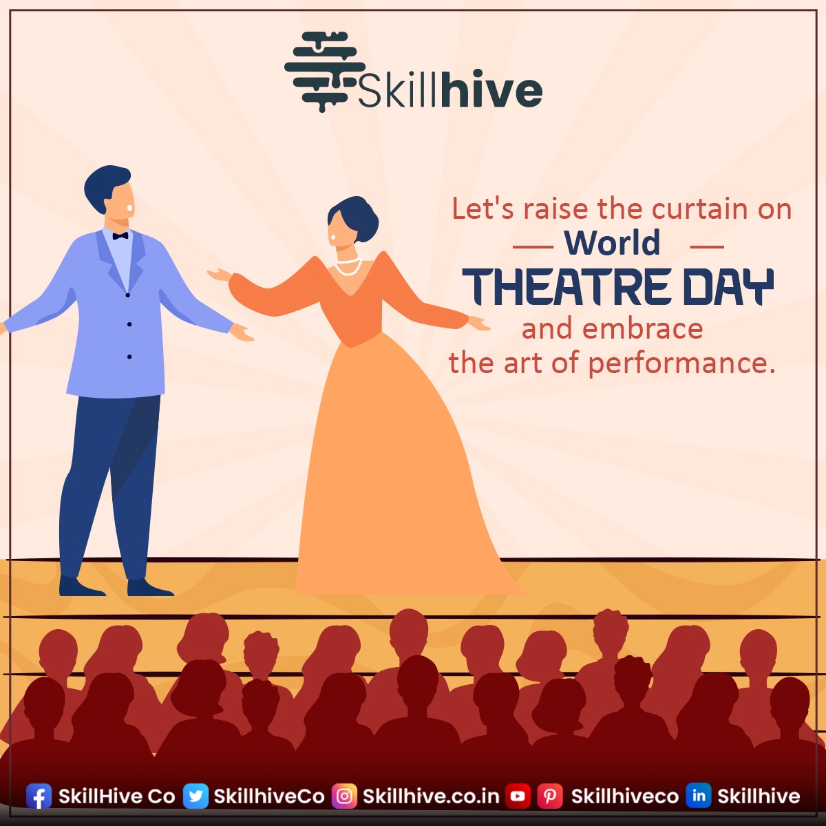 SkillhiveCo's tweet image. Step into the spotlight and unleash your inner actor on World Theater Day with #SkillHive hobby classes! Celebrate by joining a hobby class and exploring the art of drama, where creativity and imagination collide to bring characters to life on stage.

#WorldTheaterDay #HobbyClass