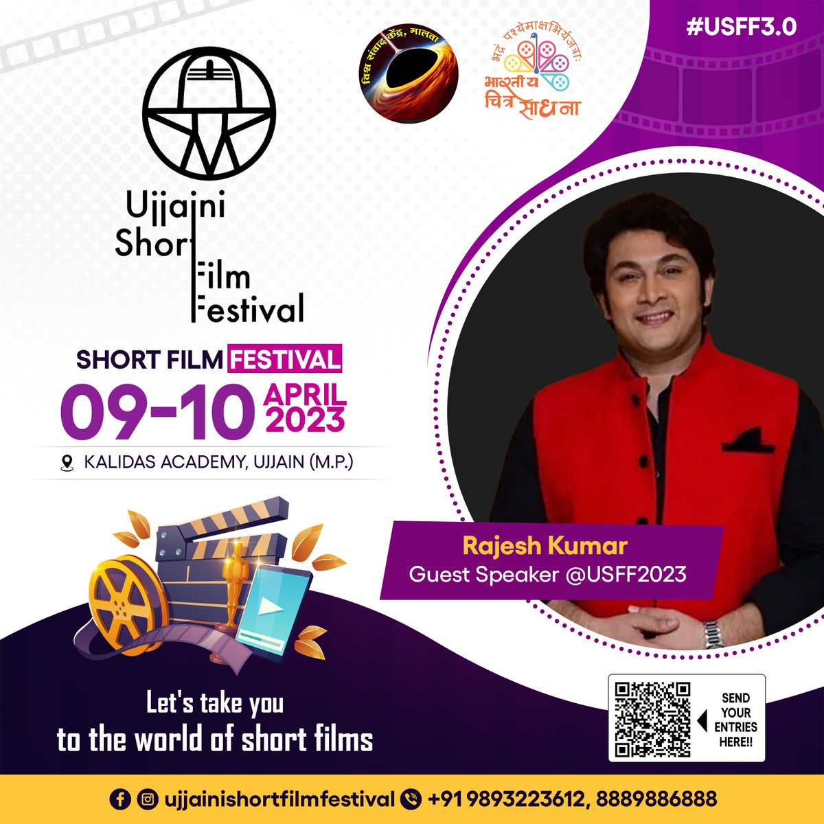 <a href="/vskmalwa/">विश्व संवाद केंद्र, मालवा</a> द्वारा आयोजित हो रहें <a href="/UjjainiSFF/">Ujjaini Short Film Festival</a> में आ रहें है, अनेकों धारावाहिकों और फिल्मों के सुप्रसिद्ध अभिनेता राजेश कुमार ......

#USFF2023