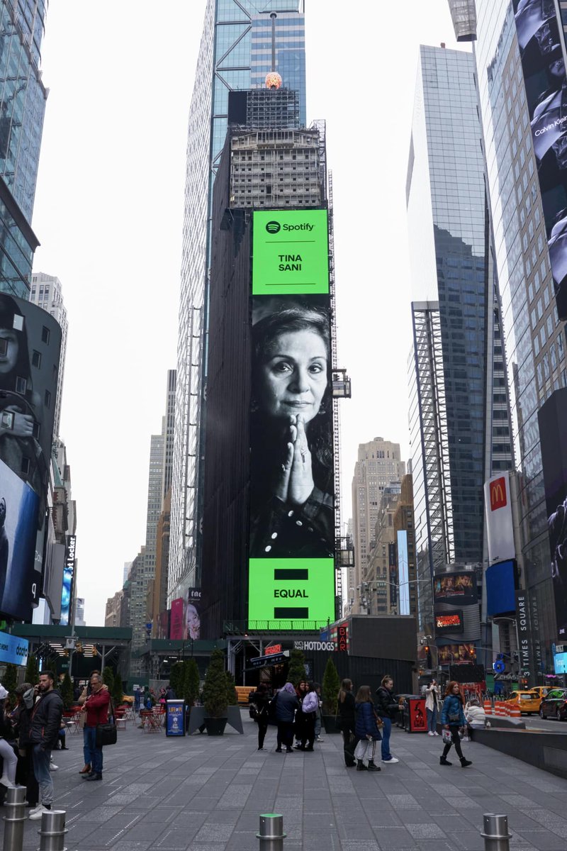 Mobeen_Ansari's tweet photo. So excited to see my portrait of Tina Sani on the @Spotify billboard on Times Square in New York City, and so truly proud to see one of our most legendary icons being celebrated on this stage! https://t.co/sdnGBLZ1gA