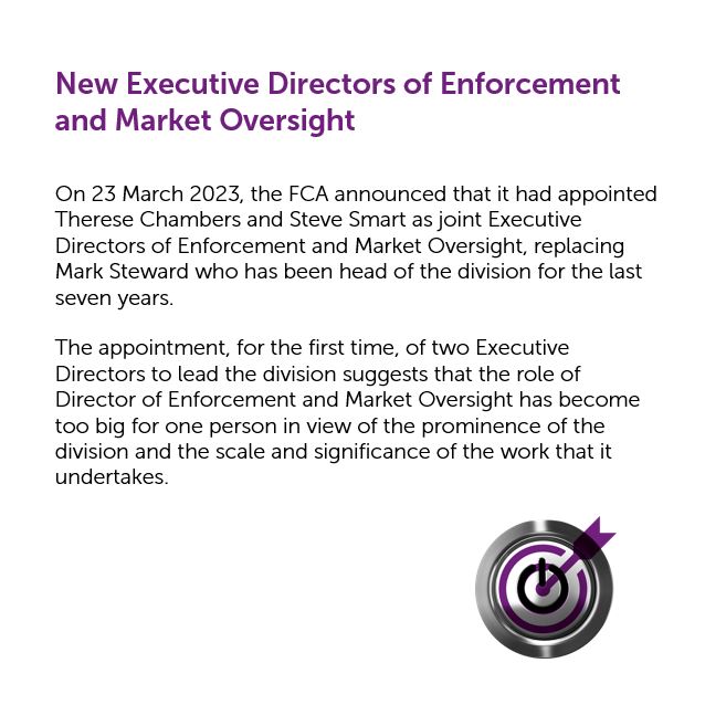 ESfinanciallaw's tweet image. In our latest #FlashUpdate we discuss the FCA announcement appointing Therese Chambers and Steve Smart as joint Executive Directors of Enforcement and Market Oversight.