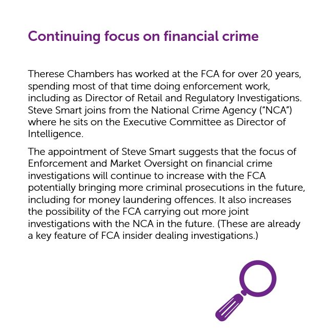 ESfinanciallaw's tweet image. In our latest #FlashUpdate we discuss the FCA announcement appointing Therese Chambers and Steve Smart as joint Executive Directors of Enforcement and Market Oversight.