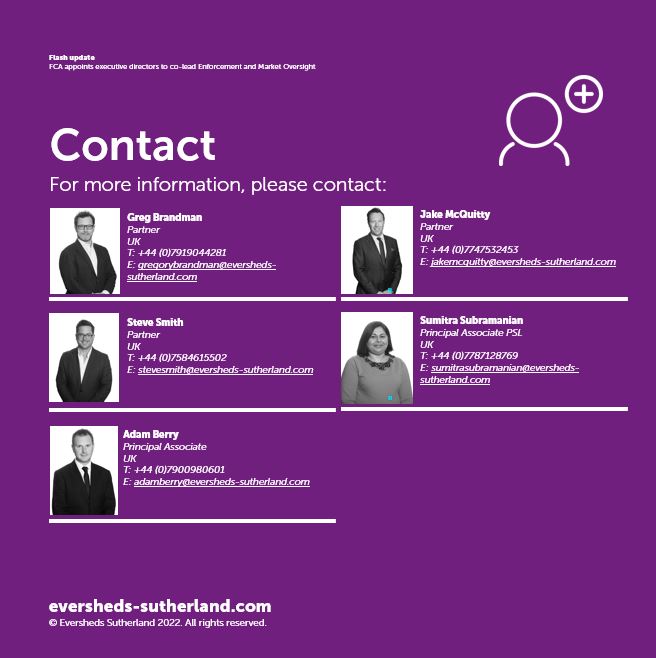 ESfinanciallaw's tweet image. In our latest #FlashUpdate we discuss the FCA announcement appointing Therese Chambers and Steve Smart as joint Executive Directors of Enforcement and Market Oversight.