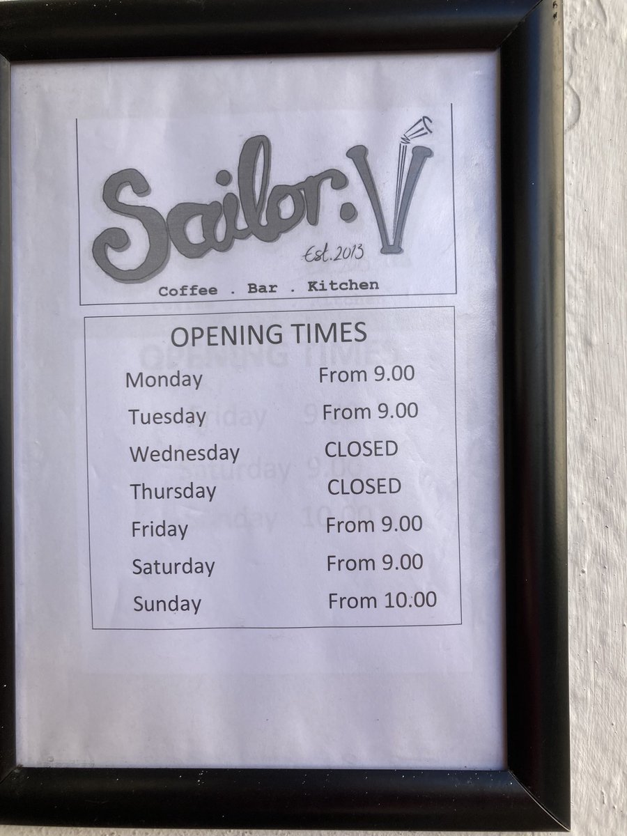 Opening times for this week#salcombe
