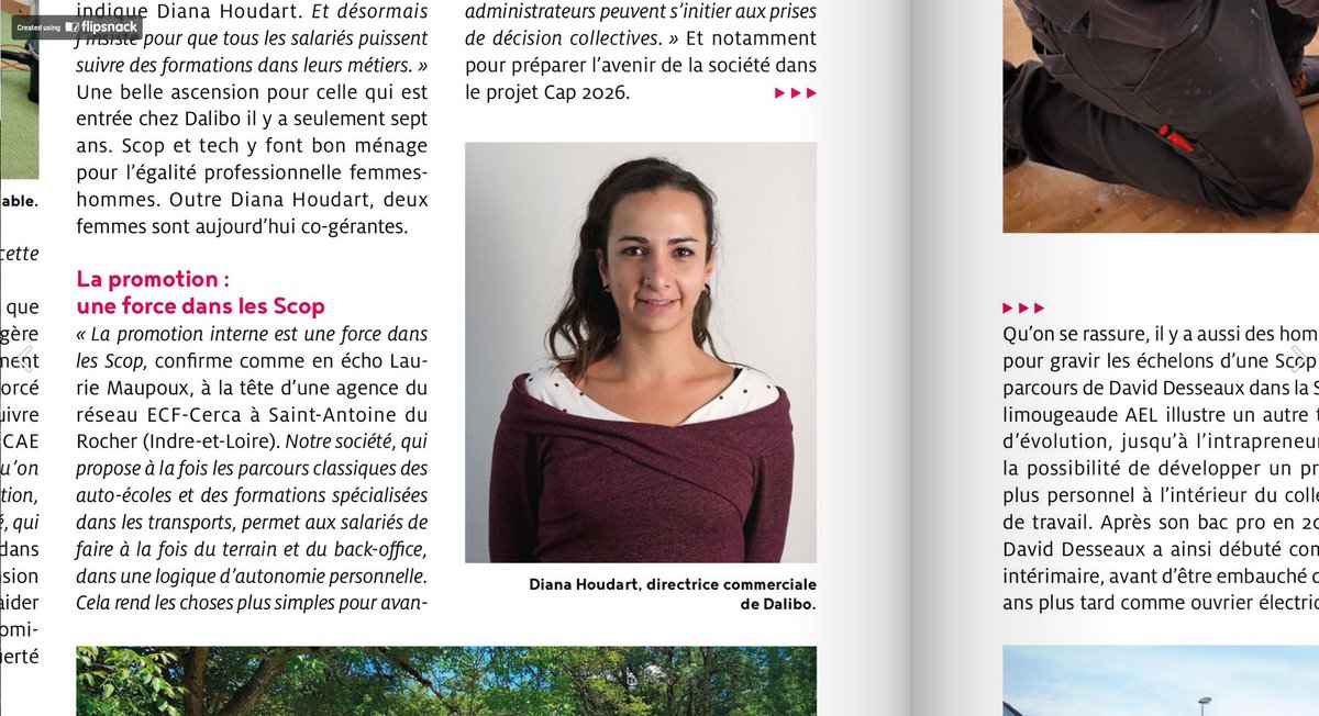 dalibo's tweet photo. Dans le dernier numéro du magazine Participer, notre Directrice commerciale Diana fait partie des exemples d'ascension sociale facilitée dans le milieu coopératif. Merci à @les_scop pour cette valorisation des personnes => https://t.co/B74ZlUg4BN 
#BienDansMaScop https://t.co/hECiI5fVie