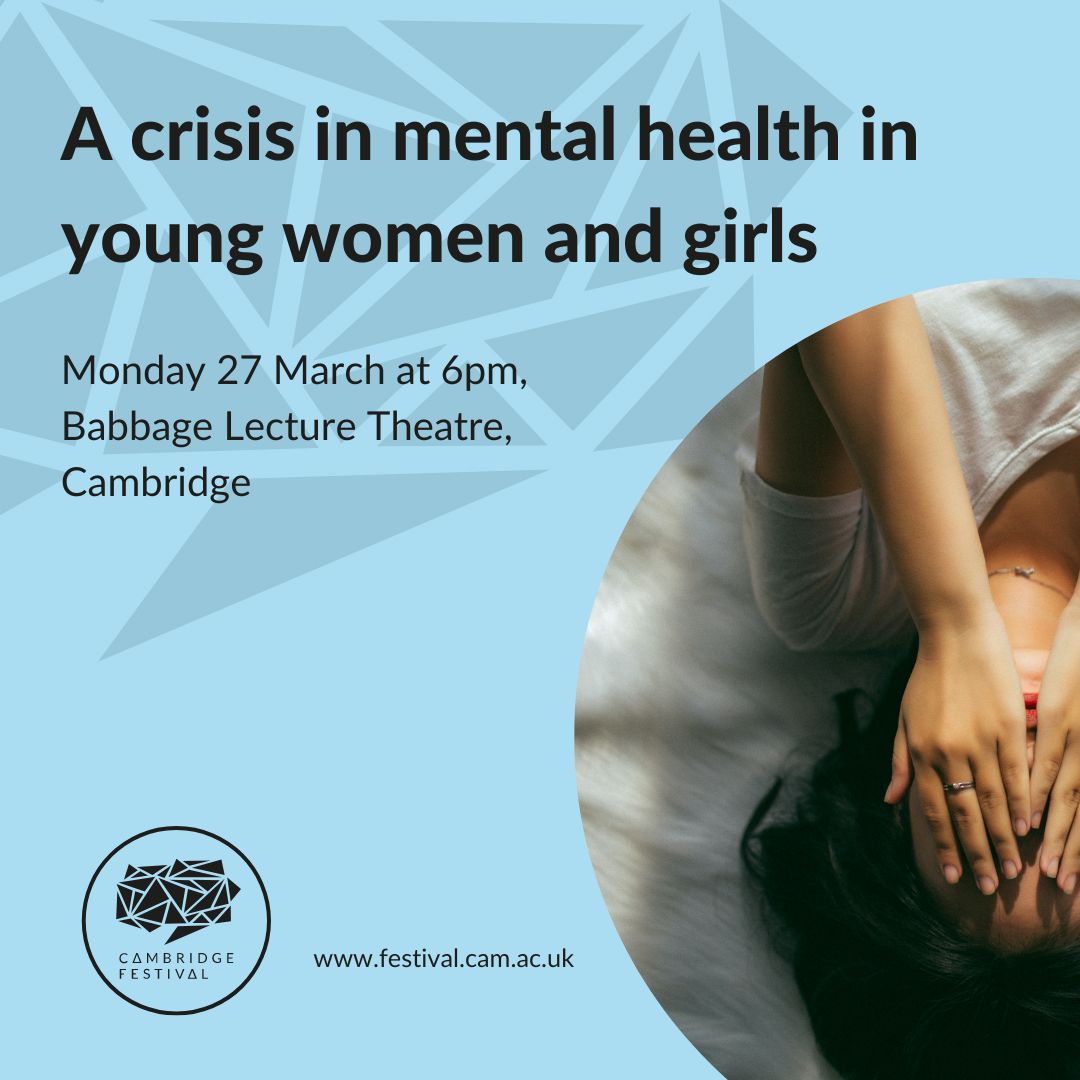 What can we do to fix the #MentalHealth crisis in young #women and girls?

Join <a href="/dorotheabyrne/">Dorothy Byrne</a>, <a href="/sjblakemore/">Prof Sarah-Jayne Blakemore</a> and <a href="/Tamsin_J_Ford/">Professor Tamsin Ford 💙</a> at the Babbage Lecture Theatre tonight at 6pm or stream via our YouTube channel: bit.ly/3Ikk0IN

<a href="/MECCambridge/">Murray Edwards College</a>