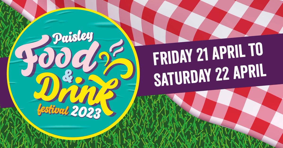 WhatsOnRen's tweet photo. Paisley Food and Drink Festival 2023 is set to be a two-day taste sensation with more than 30 traders, licensed bars and a packed programme of live music, entertainment, and foodie-fun for all ages!

Find out more >> https://t.co/LuJMofDERl https://t.co/dR8qdNpi3T