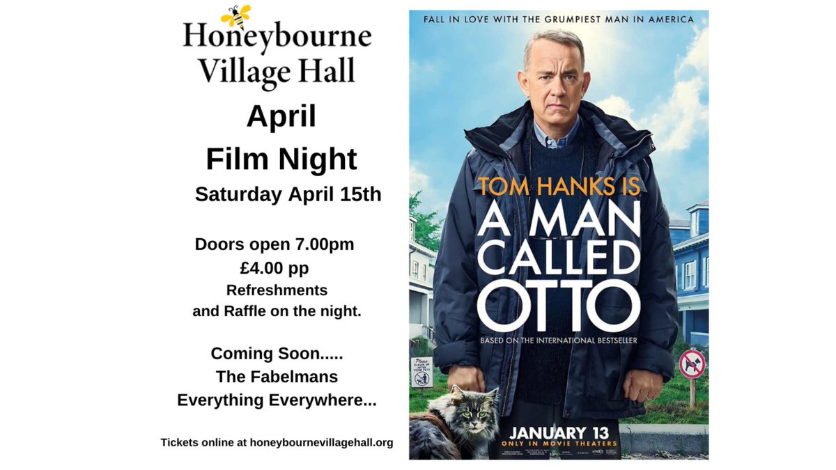 Our Next Film night is April 15th. showing A Man Called Otto
