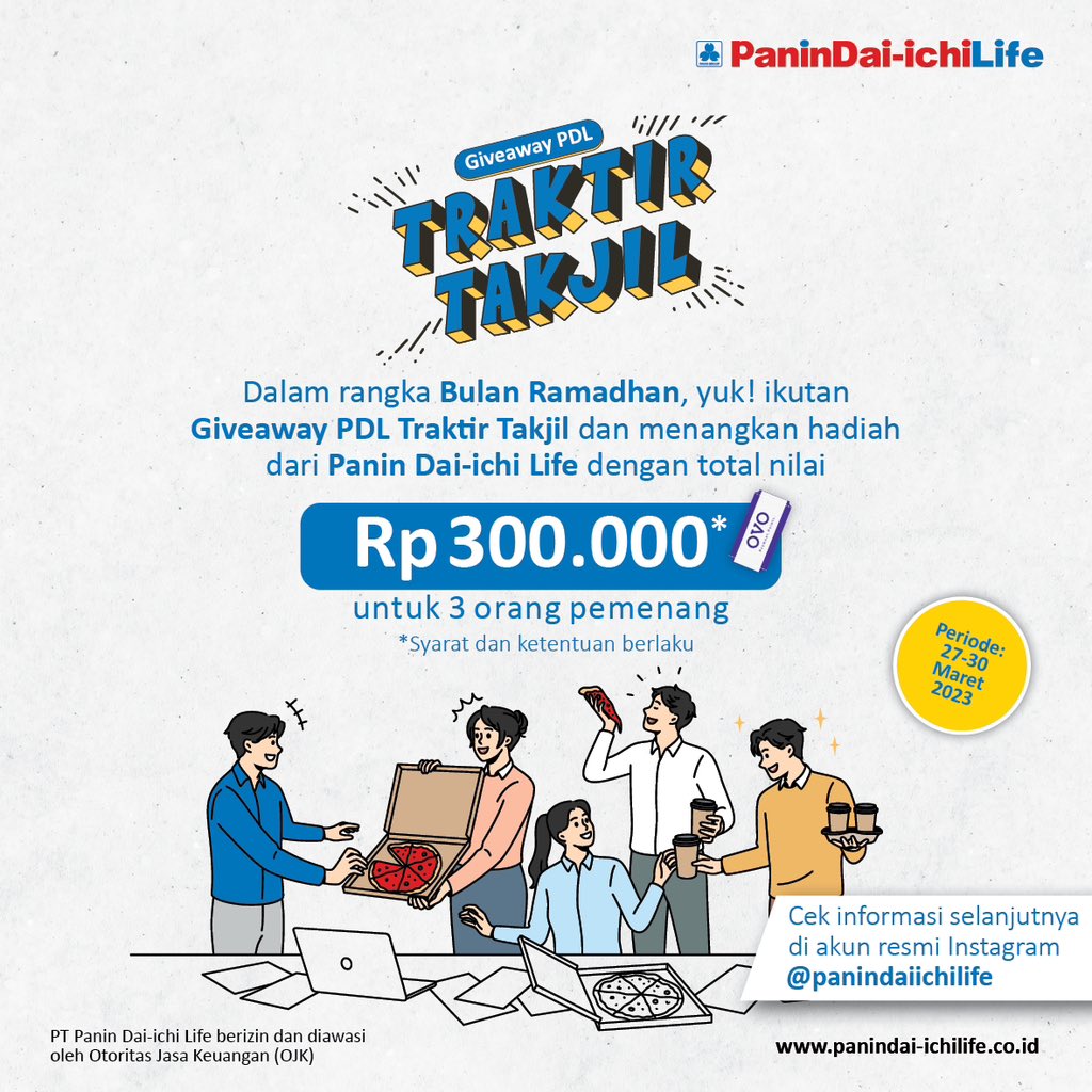 panindaiichi's tweet photo. Hai semua Giveaway time! Panin Dai-ichi Life mengadakan giveaway nih dalam rangka menjalankan bulan Ramadhan..
.
Yuk kunjungi akun resmi instagram Panin Dai-ichi Life dan ikuti Giveaway nya. Semoga beruntung!
#PaninDaiichiLife #ByYourSideForLife https://t.co/sEemVQBf9z