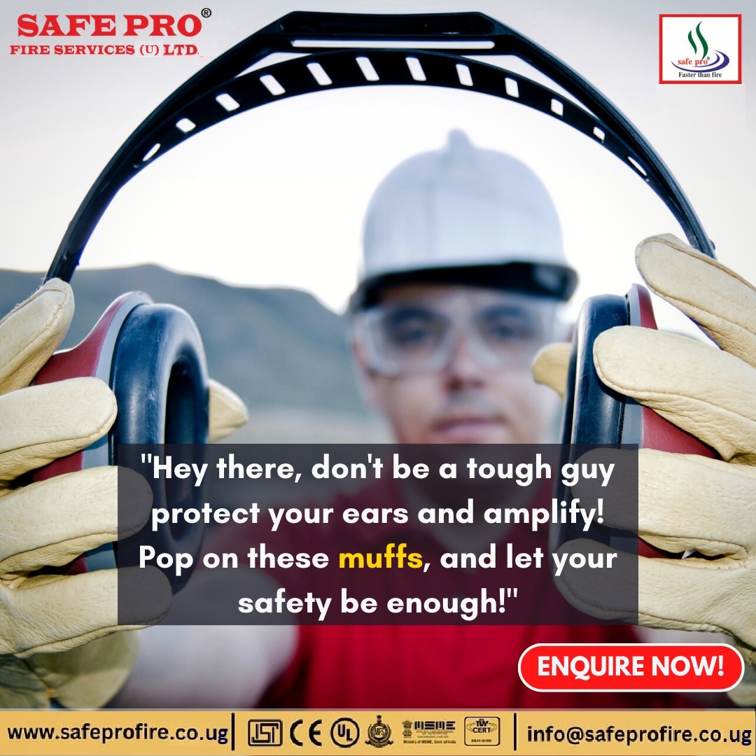 'Don't let loud noises damage your hearing - stay safe with ear muffs.'

#EarMuffs #HearingProtection #SafetyFirst #WorkplaceSafety #IndustrialSafety #ProtectYourEars #NoiseReduction #SafeAndSound #SafetyAwareness #firerescue #safety #safepro #FireExtinguisher