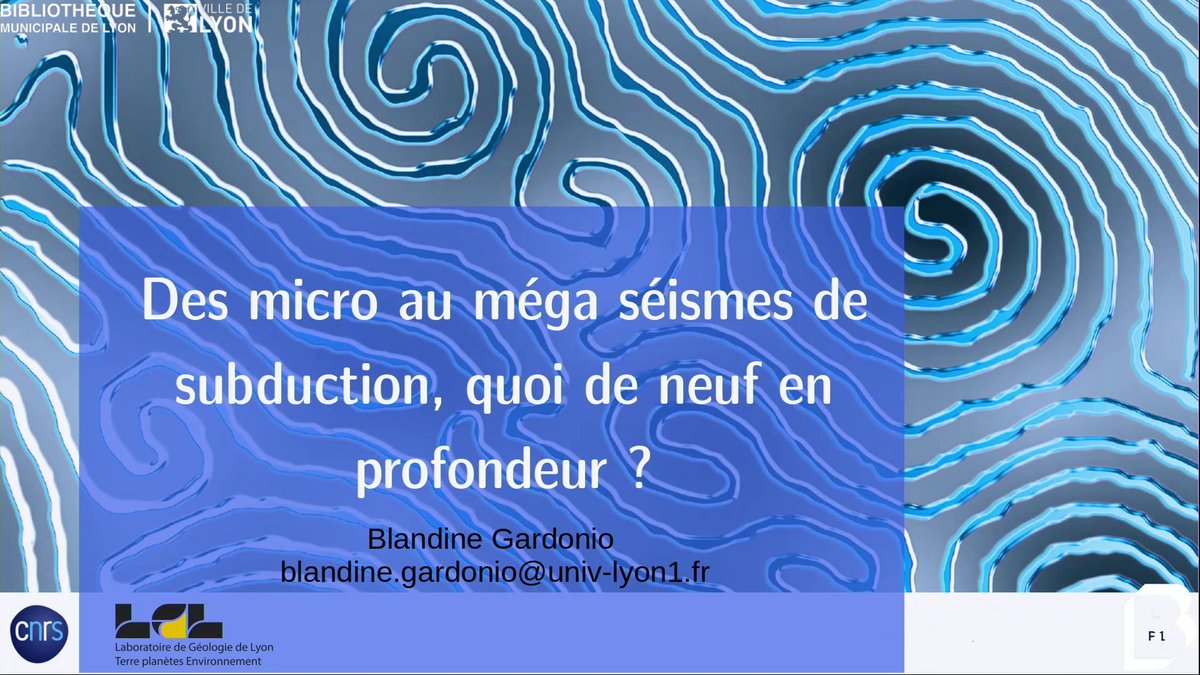 🏚️ CONFÉRENCE EN VIDÉO
À retrouver sur le site de la <a href="/BibLyon/">Bibliothèque municipale de Lyon</a> : la #conférence de Blandine Gardonio du #LGLTPE sur les séismes de subduction, donnée pour l'<a href="/UO_Lyon1/">Université Ouverte Lyon1</a>. Elle y explique pourquoi il est essentiel d'étudier la micro-sismicité de ces zones. 
➡️ observatoire.univ-lyon1.fr/actualites/con…