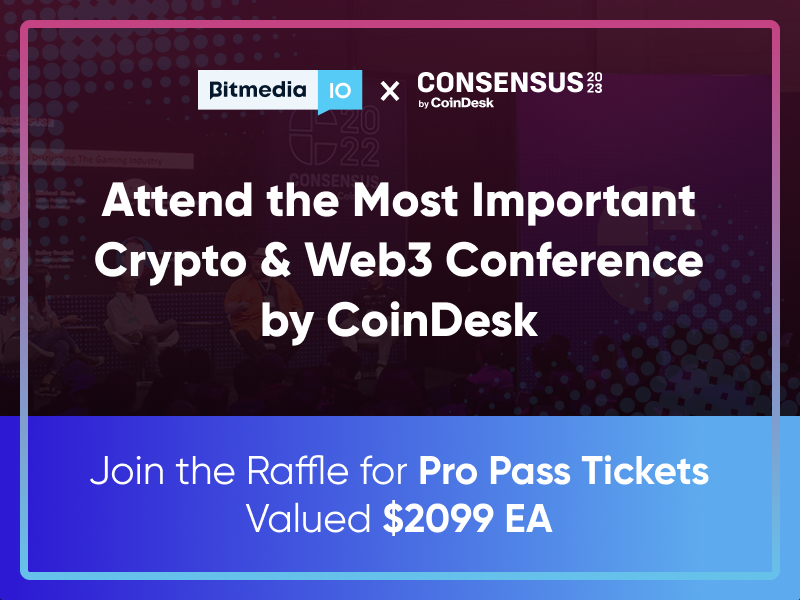 bitmedia_io's tweet photo. CoinDesk & Bitmedia are thrilled to offer a fantastic chance to win 3 Pro Pass tickets to the year's most important Crypto and Web3 event, @consensus2023 🔥

Requirements to enter the raffle 👇👇👇

- From March 27th to April 7th, deposit from $2000 in USD, USDT, ETH or BTC as Advertiser for the next Ad Campaign📑

- Publish on Twitter, Linkedin and Facebook that you are participating in the raffle for Pro Pass tickets to Consensus 2023 and tag @bitmedia_io & @CoinDesk 

- Like & Re-tweet this post❣️

Results will be posted on Friday 14th of April

#Consensus2023 #CoinDesk #Bitmedia #Crypto #Web3