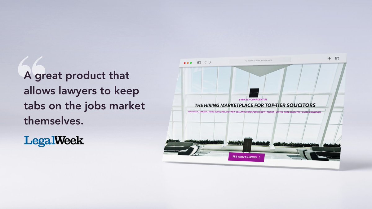 LexStepUK's tweet image. Anonymously explore full role descriptions of current openings at leading firms and companies in your practice area and control which legal employers you connect with in strict confidence.

Sign up today: lexstep.com

#jobboard #recruitment #legalrecruiting