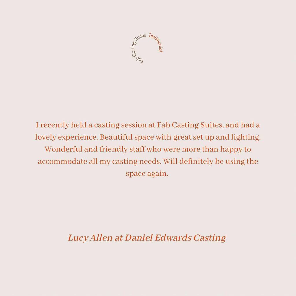 Lovely review from Lucy Allen at @danieledwardscasting ⭐️⭐️⭐️⭐️⭐️ instagr.am/p/CqSS790opBQ/
