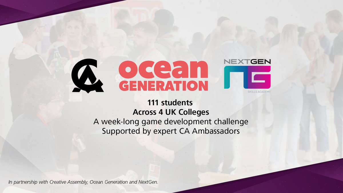 Today marks the start of a weeklong challenge for @nextgen students to create a game around the theme of Ocean threat, in support of @oceangeneration.

Our CA Ambassadors will support and mentor all the students throughout the week. Goodluck to everyone involved.