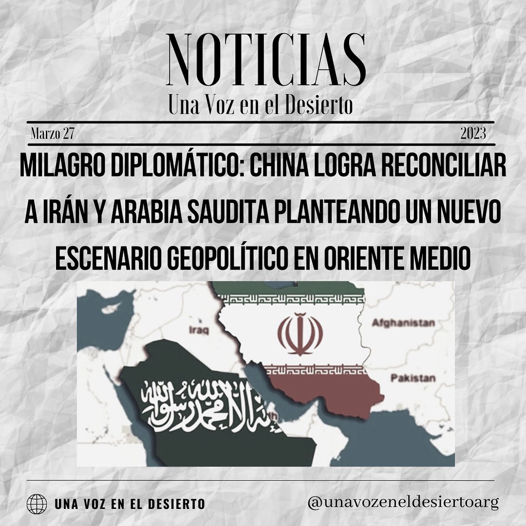 China logra un “significativo acuerdo entre Arabia e Irán” para “reanudar sus lazos diplomáticos y reabrir sus embajadas después de una ruptura de años”, que fue  visto como un hito” para ayudar a calmar las tensiones y restaurar la paz en Medio Oriente 

#china 
#diplomacia