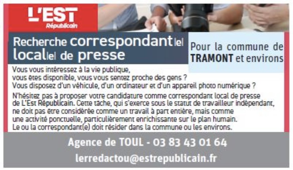 🚨🚨🚨Le #journal de #Toul ⁦@LEstRepToul⁩ recherche….
#presse #pqr #job indépendant