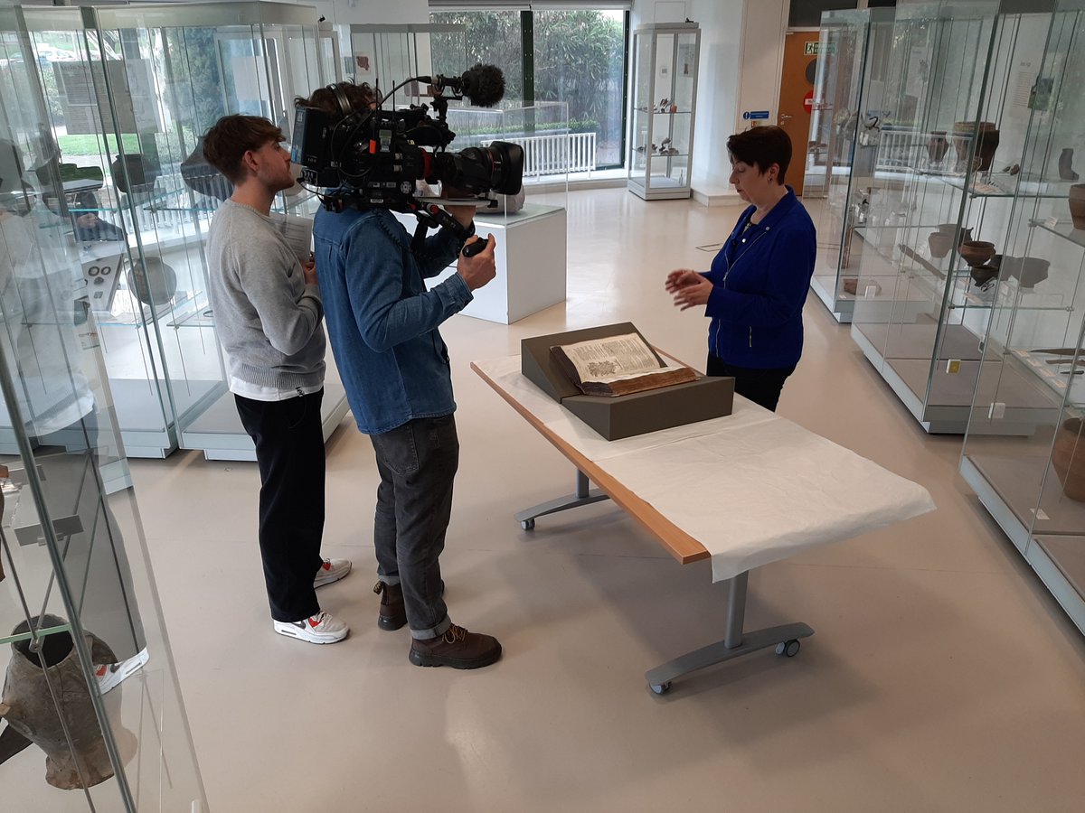 mssUniNott's tweet photo. It's been a busy weekend for us! First filming a 17th century herbal for Countryfile in the gorgeous @nlamuseum and then taking some 1970s/1980s University records over to @MedicineUON for a reunion for the class of 1982! https://t.co/pkwvZXBvez