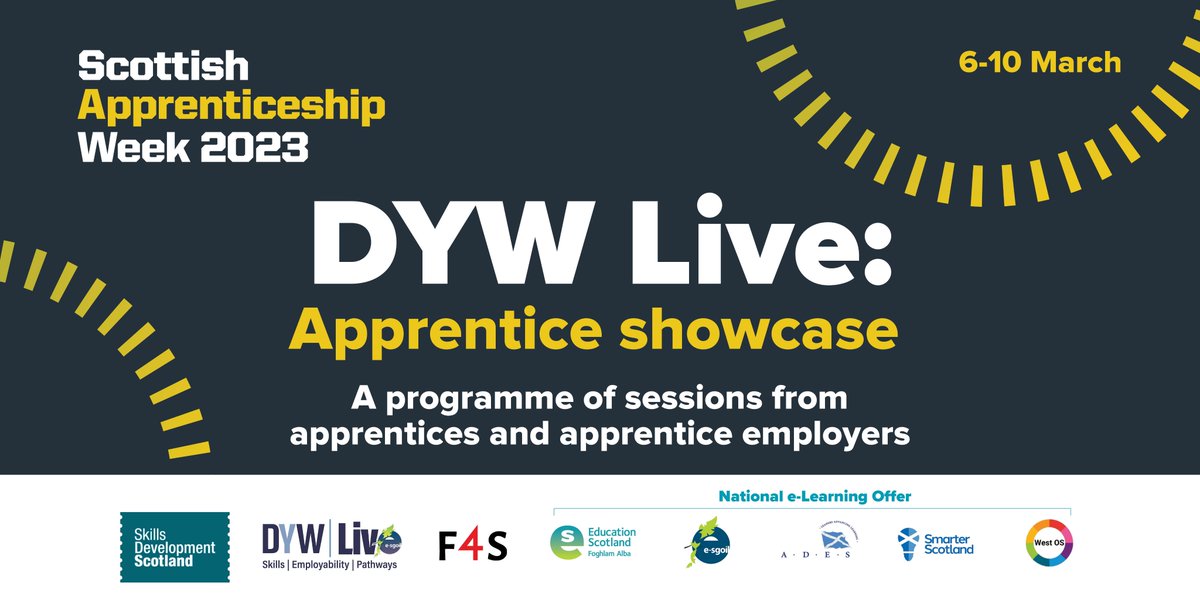 apprentice_scot's tweet photo. Young people can catch up on the DYW Live Apprentice Sessions from #ScotAppWeek23!

Free videos to hear from a range of apprentices and employers about what it's like to be an apprentice in Scotland! 👀

Go to ➡️ https://t.co/ZQDXgMRrZg

@Founders4School @EducationScot @eSgoil https://t.co/CNwDEWkSBK
