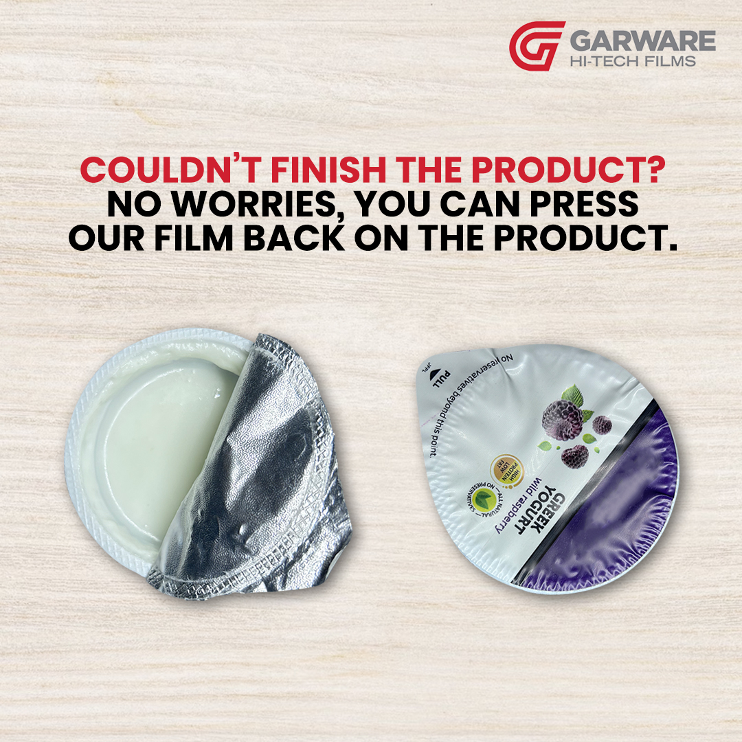 Often worried what to do with the unfinished product? Press the Garware film back on the product. 
Leave it on our Lids,
Only with Garware Hi-Tech Films

#garwarehitechfilms #liddingfilms #leaveitonourlids #shrinkfilms #qualitypackaging #highquality #durability #freshfoodforever