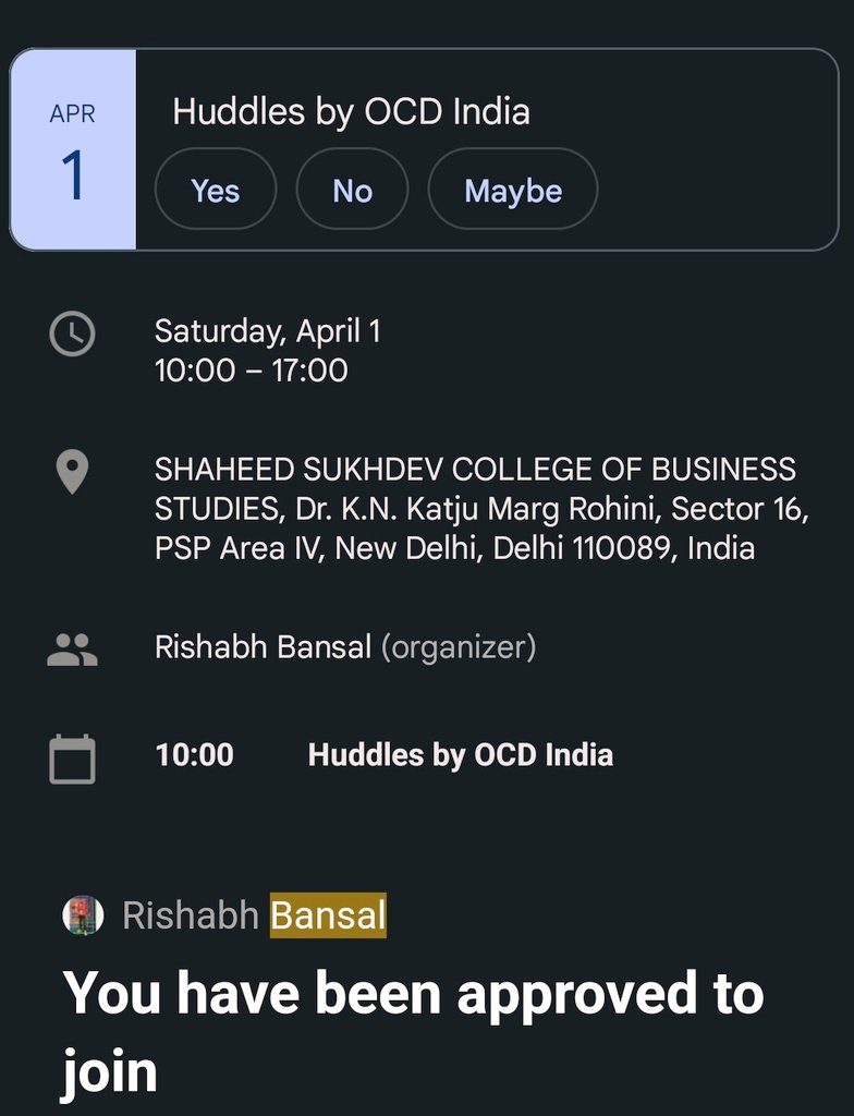 _jeevansh_'s tweet photo. Happy to share that I'll be attending #Huddles by @OCD_India this Saturday, April 1. ✨✨
Looking forward to enjoy the atmosphere of networking &amp; knowledge !! 👨‍💻👨‍💻

#huddles #ocd_india #developers #community https://t.co/PUN1YtUOvB