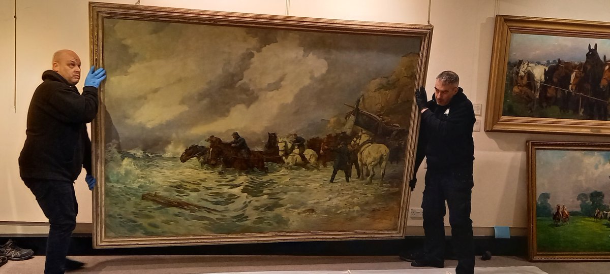 Russell_Cotes's tweet photo. Behind the scenes as we get ready for our new exhibition, opening on Saturday 1st April, In Her Own Voice: The Art of Lucy Kemp-Welch.

Entry to the exhibition is included with an admission ticket.

https://t.co/a2BkvIgZmQ
#Ilovelucykw #lucykempwelch #russellcotes https://t.co/ZdYPDu0NkK