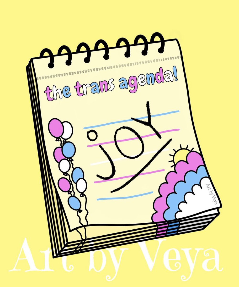 PflagLondonOnt's tweet photo. Joy. Just Joy. 
It’s a pretty simple agenda. 
Art: @artbyveya 
#TransJoy #pflagCanada #2SLGBTQIA #Support #pflag #pflagLondonOntario https://t.co/jA62LT7At1