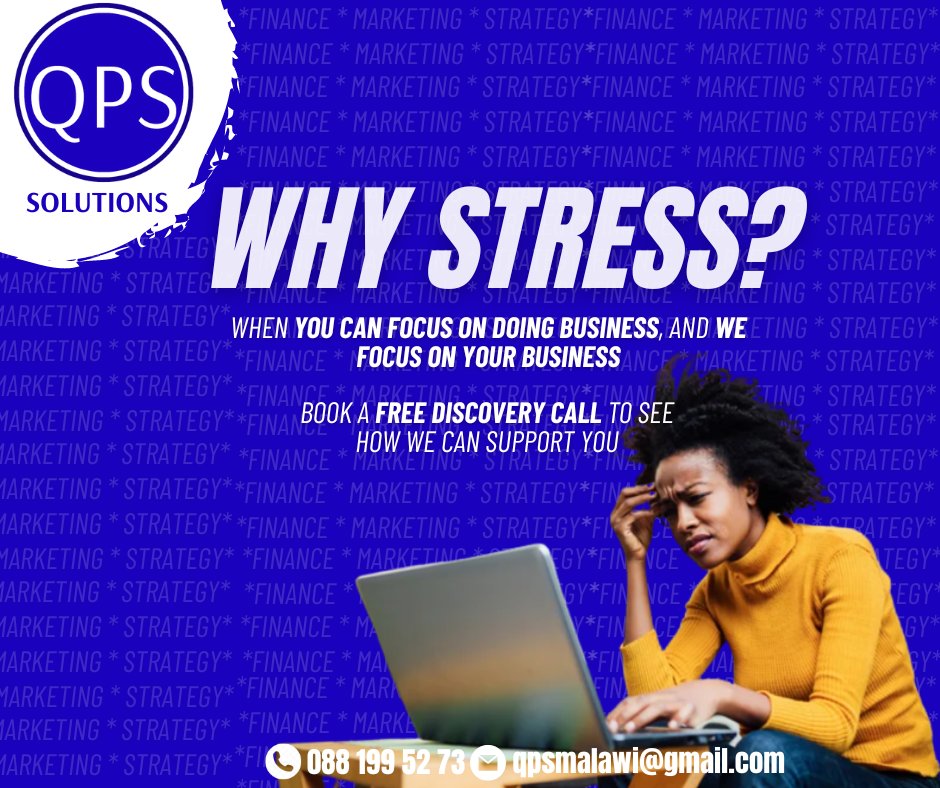 qps_solutions's tweet photo. Struggling to grow your business while juggling tasks? QPS Solutions can help! Our services in marketing, finance, and strategy can take your biz to the next level. Book a FREE discovery call: 0881995273 or qpsmalawi@gmail.com. #QPSsolutions #SMEconsulting #businessgrowth https://t.co/ppuxPveDbX
