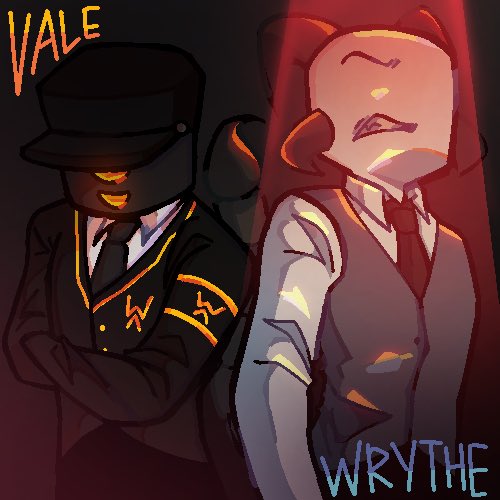 Not necessarily anontwt related. Just a drawing of two characters associated with Nightrider's story outside of anontwt. yummy art :3