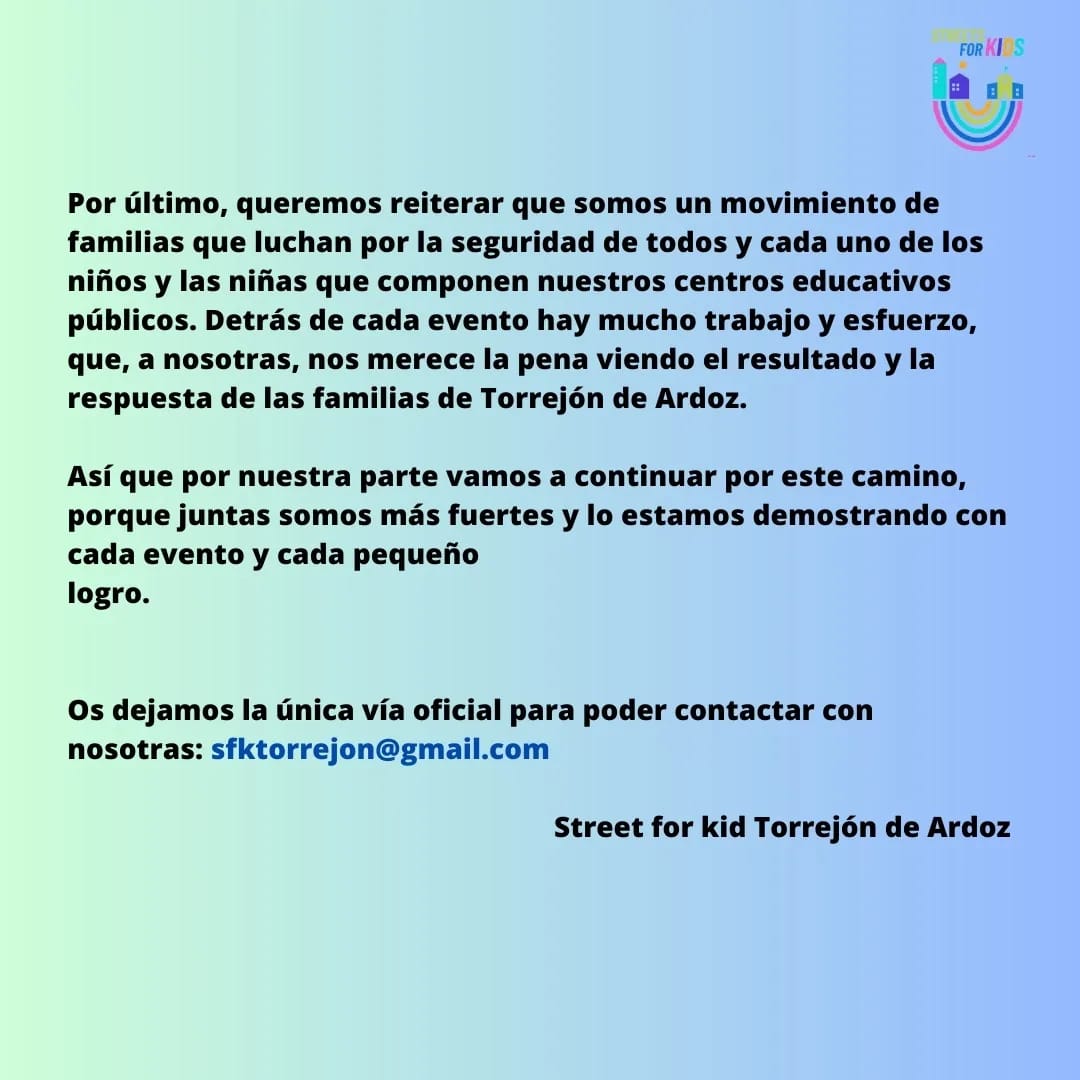 AmpaBeethovenT's tweet photo. Comunicado del Streets for Kids de Torrejón de Ardoz https://t.co/QWkuNOMosU