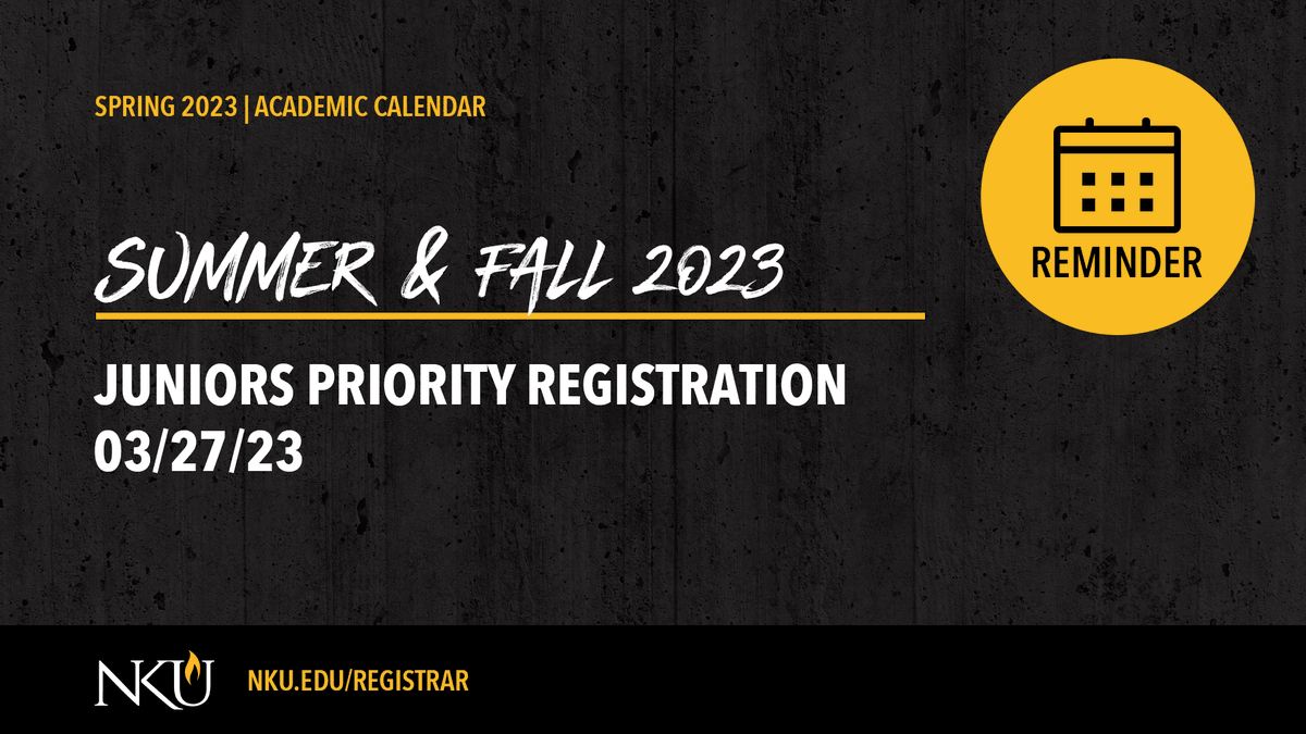 Juniors, register for your Summer and Fall classes NOW!

⬇️ ⬇️ ⬇️
inside.nku.edu/registrar/regi…