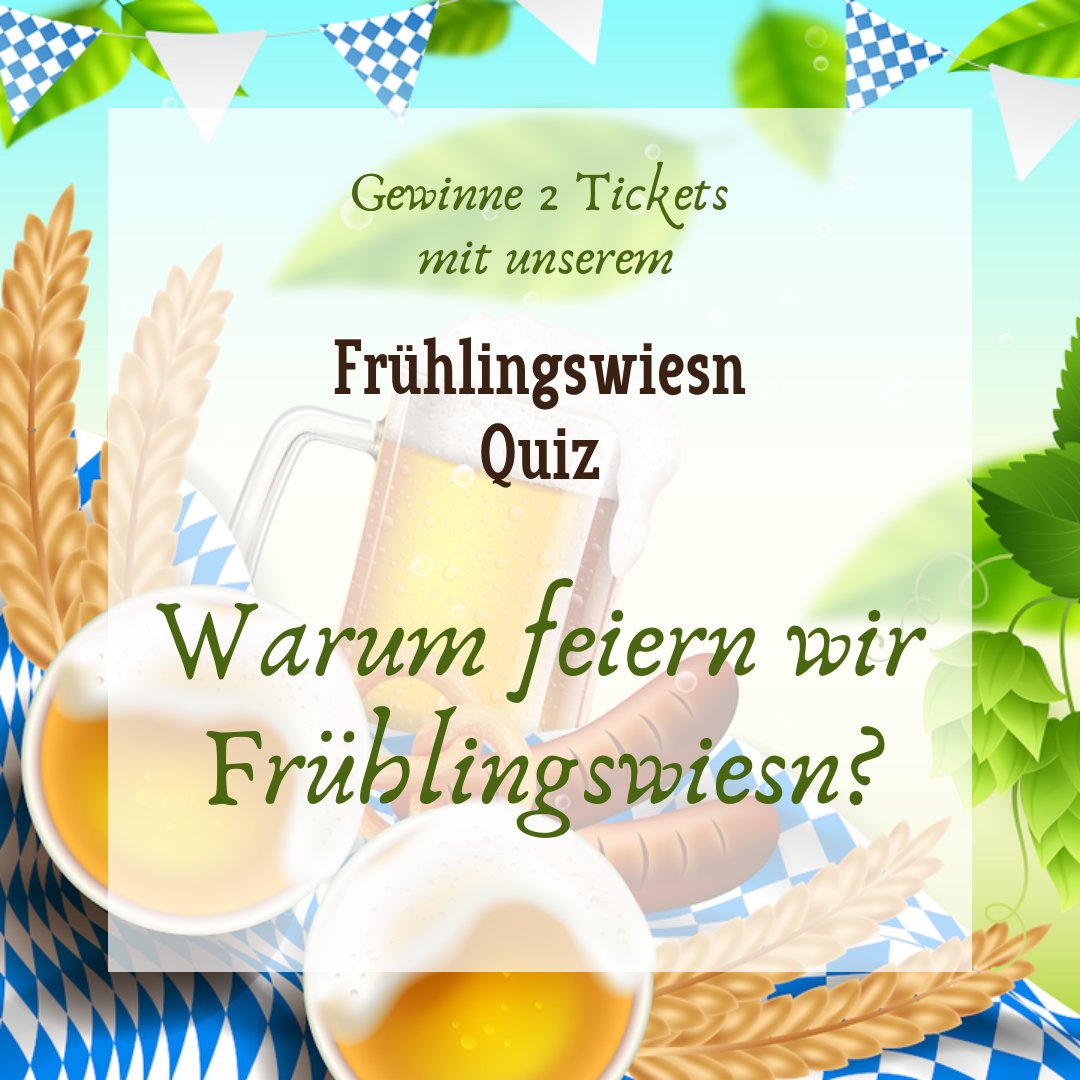 Beantworte die Frage via Kommentar und nimm somit an der Verlosung für 2 Tickets für die Pfäffiker Frühlingswiesn teil. Viel Glück!! 🍀
Die Auslosung findet morgen um 10:00 statt.