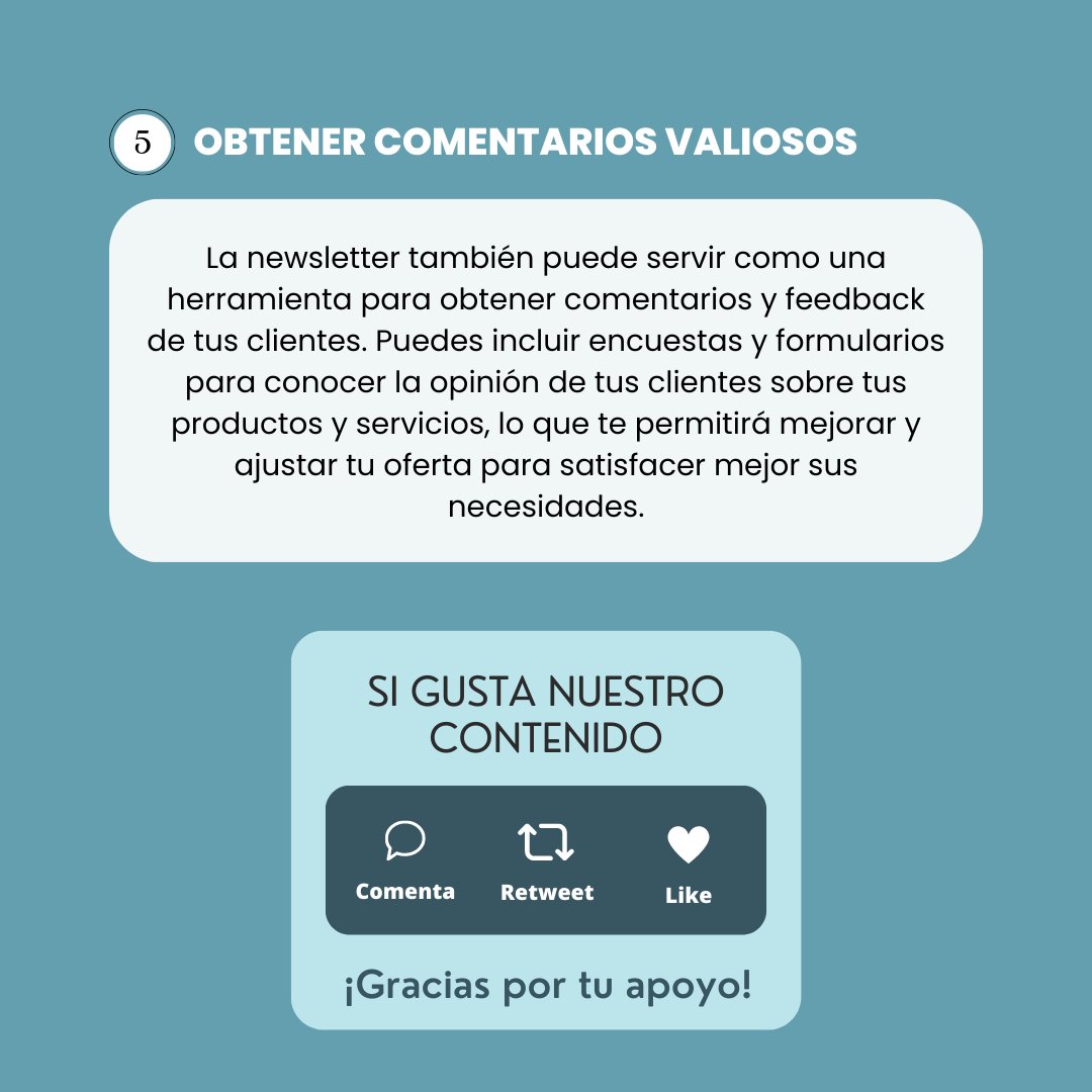 ¿Estás buscando una manera efectiva de mantener a tus clientes informados y fomentar la fidelidad a tu marca? 🤔 

¡Te contamos las ventajas de las newsletters! 💫

¿Utilizas esta estrategia en tu empresa? 👇 ¡Cuéntanos tu experiencia en comentarios! 👇