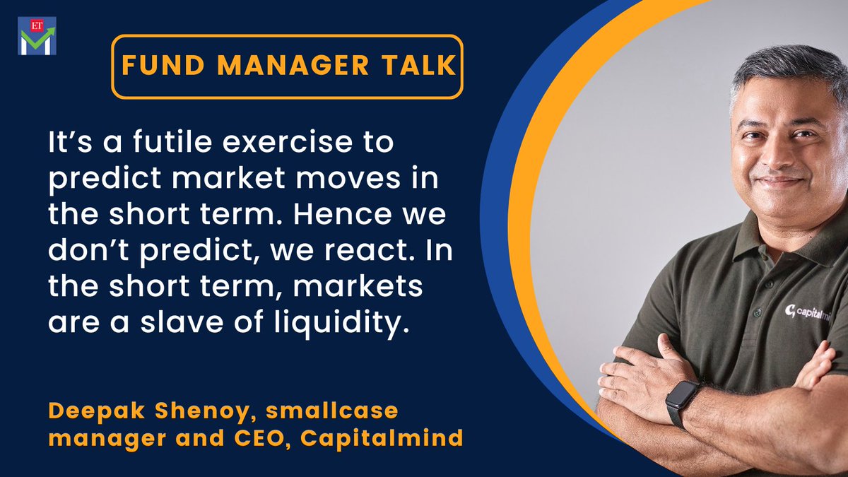 ETMarkets's tweet photo. #FundManagerTalk: Given the prevailing uncertainties in the market, it is difficult to predict the trajectory for the short term, says Deepak Shenoy (@deepakshenoy), smallcase manager and CEO, @capitalmind_in

https://t.co/SDnECyRHe2 https://t.co/sOcxw2jFUn