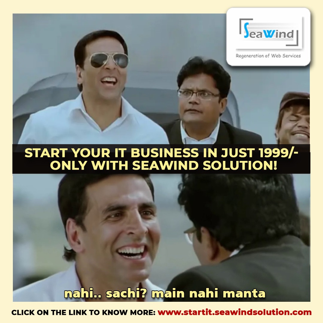 seawindsolution's tweet image. 𝐒𝐓𝐀𝐑𝐓 𝐘𝐎𝐔𝐑 𝐈𝐓 𝐁𝐔𝐒𝐈𝐍𝐄𝐒𝐒 𝐈𝐍 𝐉𝐔𝐒𝐓 𝟏𝟗𝟗𝟗/- 
𝐎𝐍𝐋𝐘 𝐖𝐈𝐓𝐇 𝐒𝐄𝐀𝐖𝐈𝐍𝐃 𝐒𝐎𝐋𝐔𝐓𝐈𝐎𝐍! 

nahi.... sachi? main nahi manta 

𝘾𝙡𝙞𝙘𝙠 𝙤𝙣 𝙩𝙝𝙚 𝙡𝙞𝙣𝙠 𝙩𝙤 𝙠𝙣𝙤𝙬 𝙢𝙤𝙧𝙚: startit.seawindsolution.com ​​ 

#startit #ownitbusiness #seawindsolution