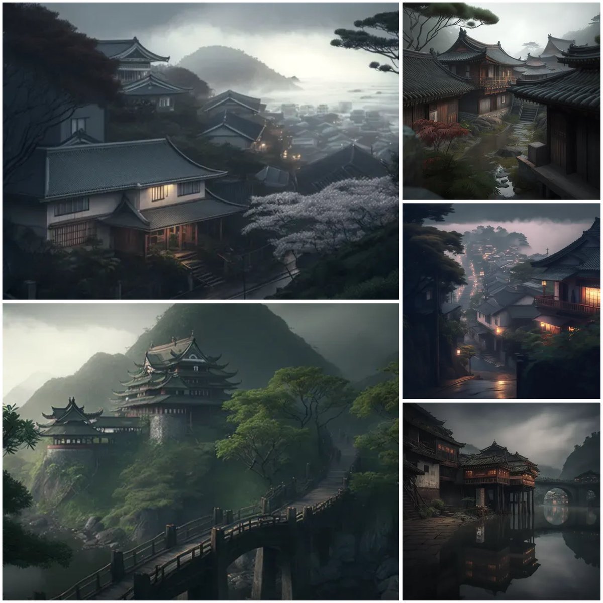 valet0i's tweet photo. Japanese Style Landscapes https://t.co/SYpnUpUFuZ