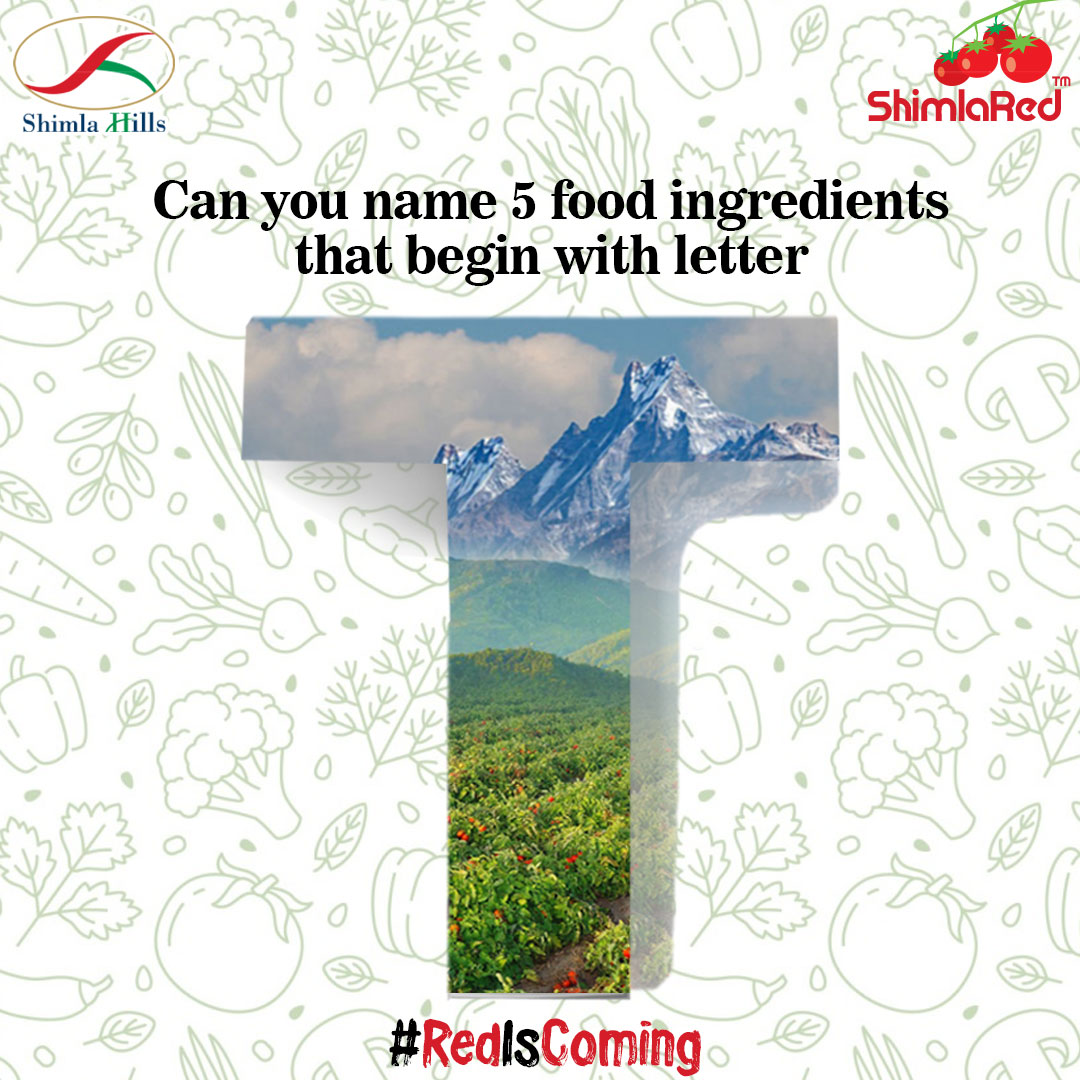 ShimlaRed's tweet photo. Tasty, tangy, and totally tantalizing - can you name 5 food ingredients that begin with the letter 'T'? ๐ด ๐
Drop your answers below and get ready, because #RedIsComing ๐ฅ
#FoodQuiz #Foodies #FeedFeed #Quiz #QuizInstagram #QuizGame #ShimlaRed #TomatoHunt #ComingSoon https://t.co/W4uVxFUVo2