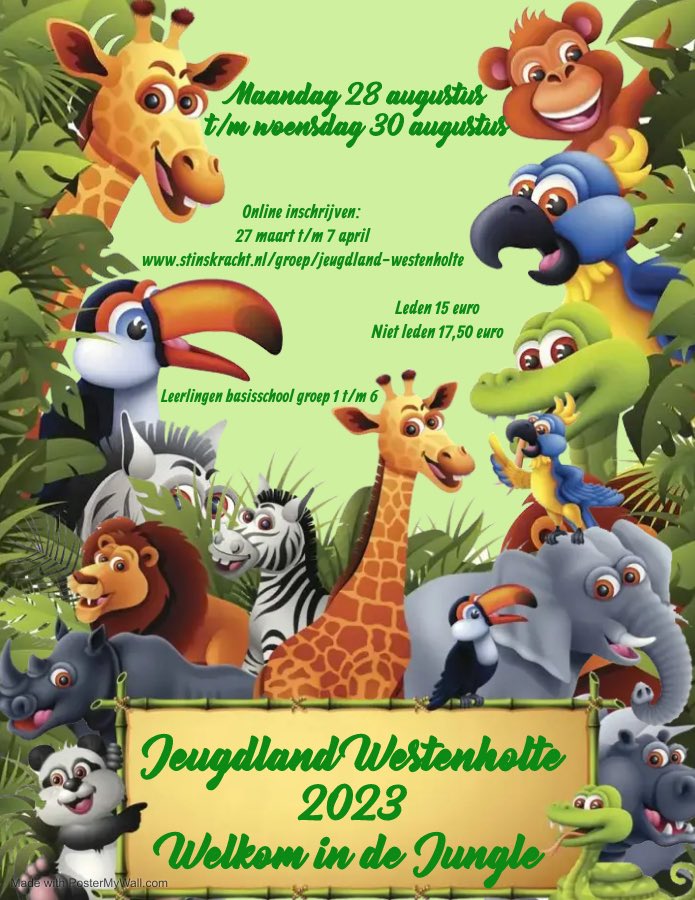 De inschrijving is geopend, wees welkom in de jungle!   stinskracht.nl/pagina/jeugdla…